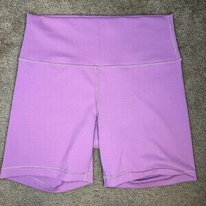 Lululemon Wunder Train High Rise Biker Short 6" Size 10 Velvet Dust Athletic Gym